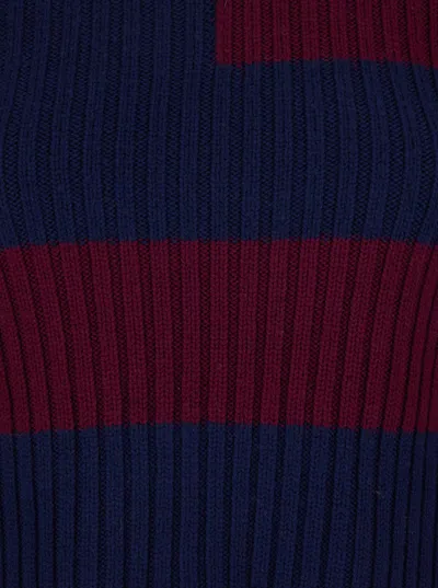 Merci Multicolor Crew Neck Sweater With Color Block Motif And Ribbed Design In Wool Woman In Multi