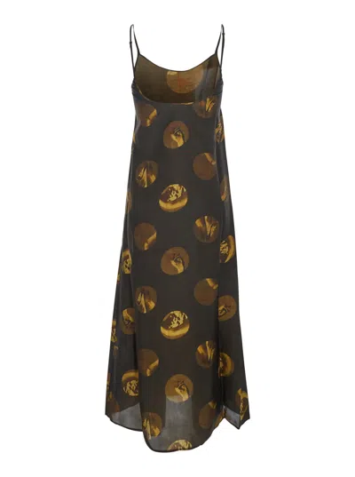Uma Wang Printed Maxi Dress Sleeveless Design In Multi