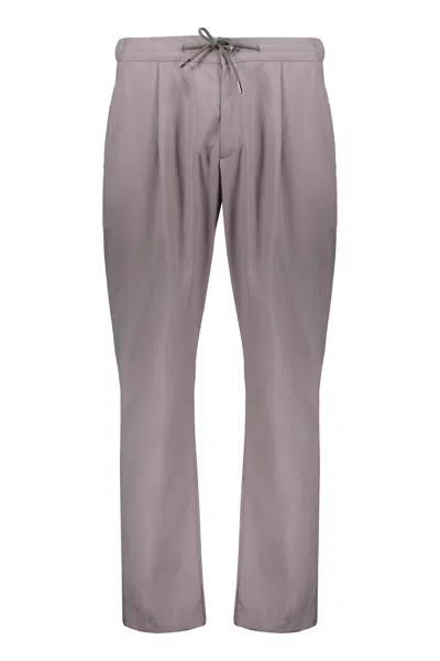 Herno Elegant Flared Trousers With Adjustable Belt In Gray