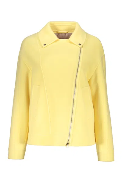 Herno Diagonal Zipper Jacket In Yellow