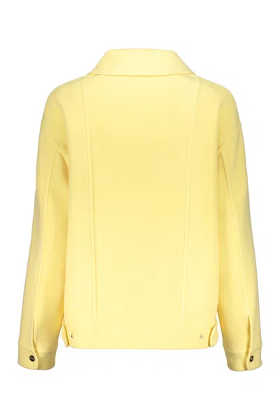 Herno Diagonal Zipper Jacket In Yellow
