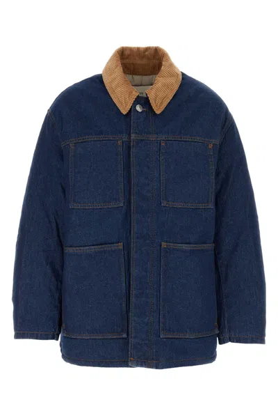 Ami Alexandre Mattiussi Ami Paris Denim Padded Jacket In Blue