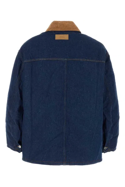 Ami Alexandre Mattiussi Ami Paris Denim Padded Jacket In Blue