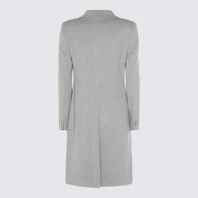Tagliatore Longline Coat With Button Cuffs And Pockets In Neutral