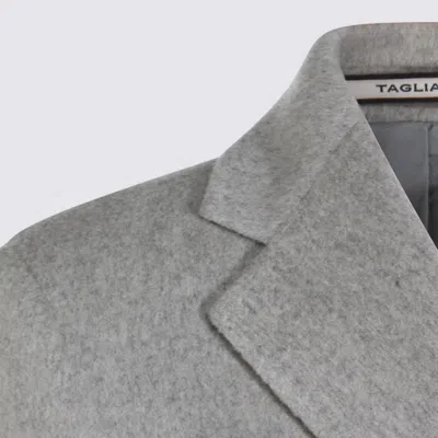 Tagliatore Longline Coat With Button Cuffs And Pockets In Neutral