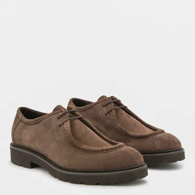 Canali Lace-up Derby Shoes In Brown