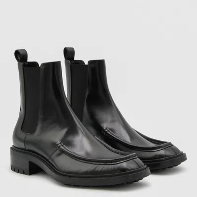 Saint Laurent 25mm Joe Pull-tab Square-toe Chelsea Boots In Black