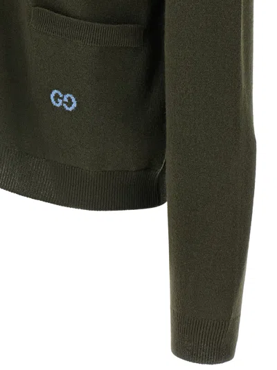 Gucci Gg Intarsia Cardigan Sweaters And Cardigans Green In Green