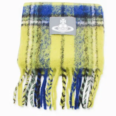 Vivienne Westwood Luxurious Scarf Featuring Fringed Edges In Yellow