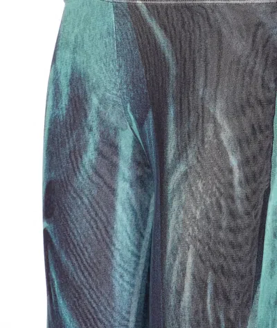 Jean Paul Gaultier Printed Flared-leg Mesh Trousers In Blue