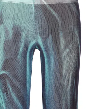 Jean Paul Gaultier Printed Flared-leg Mesh Trousers In Blue