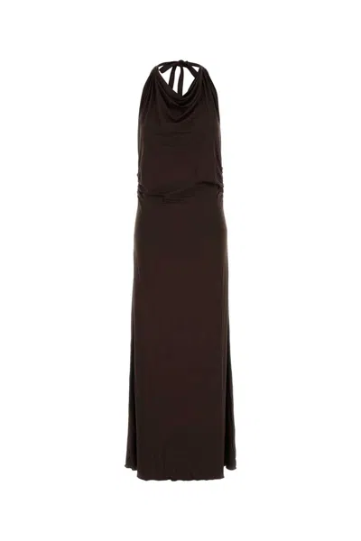 Gimaguas Sleeveless Maxi Dress Halter Neckline In Burgundy