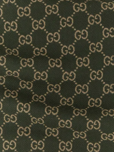 Gucci Gg Jacquard Scarf Scarves And Foulards Green In Green