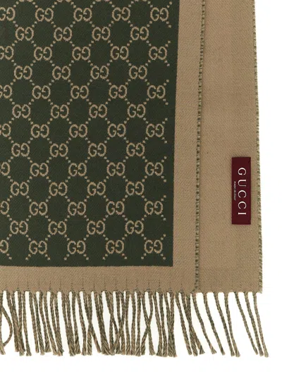 Gucci Gg Jacquard Scarf Scarves And Foulards Green In Green