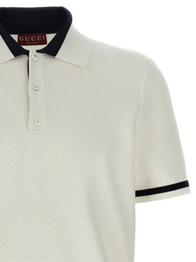 Gucci Intarsia Design Polo Shirt With Contrast Trim In Multi