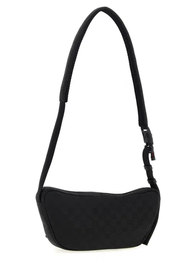 Gucci Large Messenger Bag Embossed Pattern In Black