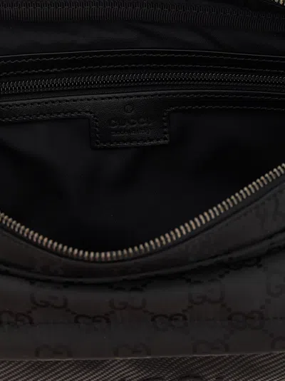 Gucci Large Messenger Bag Embossed Pattern In Black
