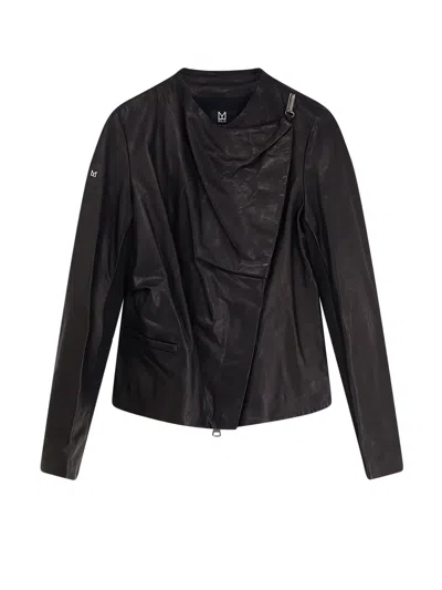 Ixos Asymmetrical Zip-fastening Leather Jacket In Black
