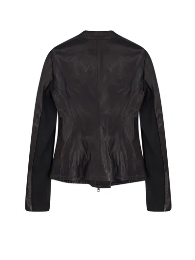 Ixos Asymmetrical Zip-fastening Leather Jacket In Black
