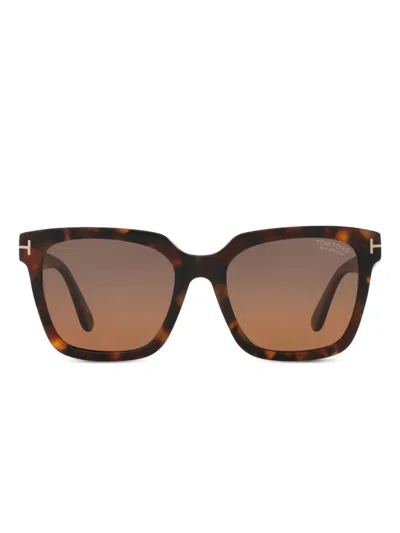 Tom Ford Selby Square-frame Sunglasses In Brown