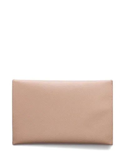 Prada Saffiano Leather Envelope Clutch In Pink