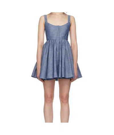 Alaïa Corset Cotton And Linen Minidress In Multi