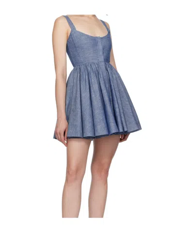 Alaïa Corset Cotton And Linen Minidress In Multi