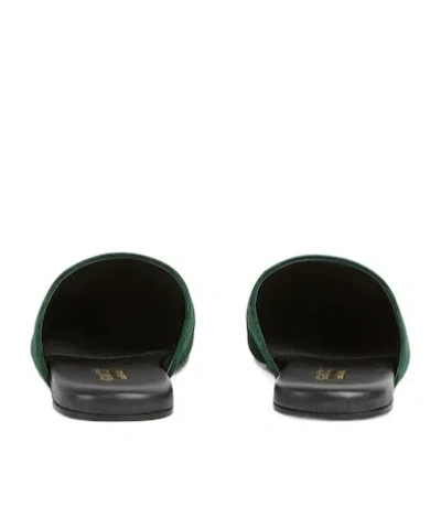 Gucci Suede Leather Sabot With Horsebit In Green