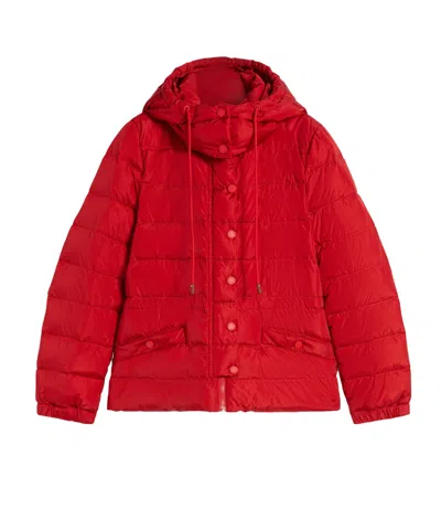 Weekend Max Mara Long-sleeved Down Jacket In Red