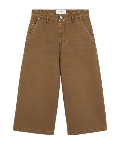 Ami Alexandre Mattiussi Ami Paris Denim Bermuda Shorts In Brown