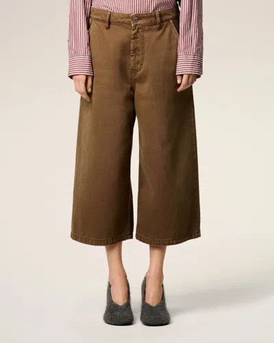 Ami Alexandre Mattiussi Ami Paris Denim Bermuda Shorts In Brown