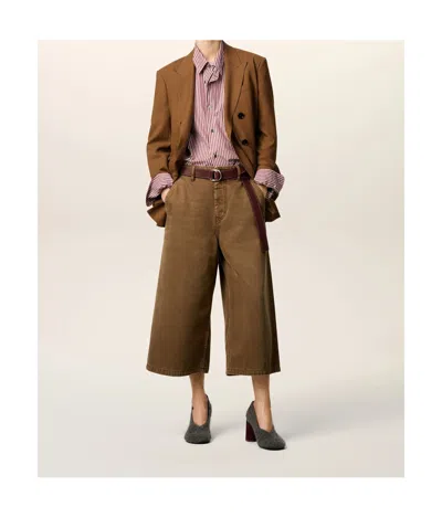 Ami Alexandre Mattiussi Ami Paris Denim Bermuda Shorts In Brown