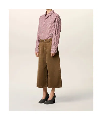 Ami Alexandre Mattiussi Ami Paris Denim Bermuda Shorts In Brown