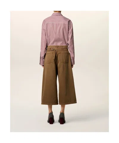 Ami Alexandre Mattiussi Ami Paris Denim Bermuda Shorts In Brown