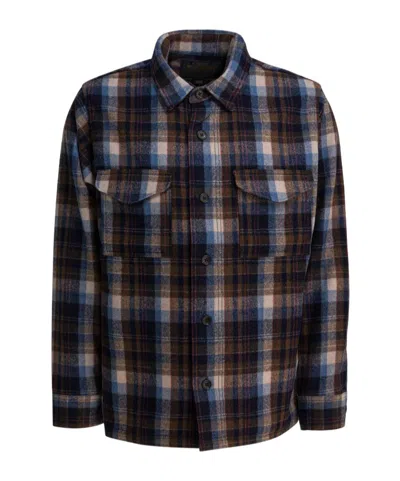 Filson Plaid Check Wool Overshirt In Brown