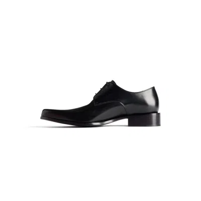 Balenciaga Concorde Leather Derby Shoes In Black