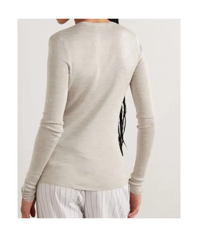 The Row Josette Button Cardigan In Neutral