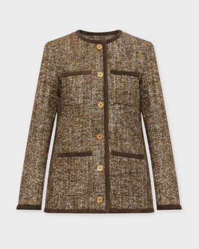 Golden Goose Coffee-colored Wool Tweed Jacket In Brown