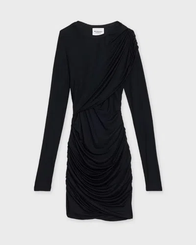 Isabel Marant Étoile Isabel Marant Etoile Denise Short Draped Jersey Dress In Black
