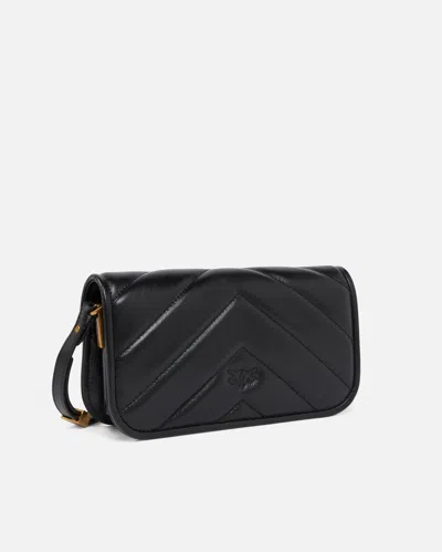 Pinko Small Love Bag Box Crossbody Bag In Napa In Black