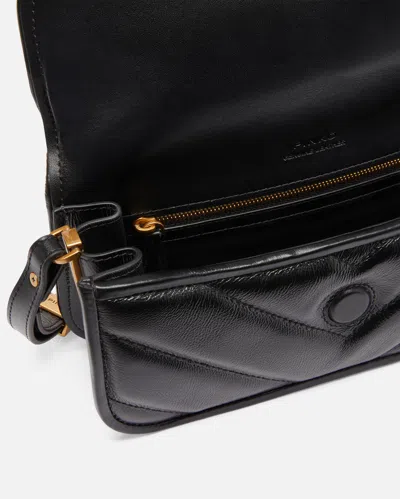 Pinko Small Love Bag Box Crossbody Bag In Napa In Black