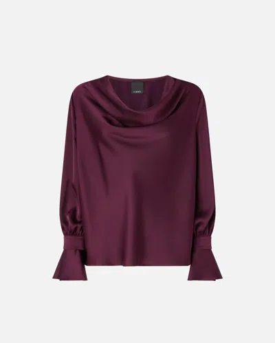 Pinko Filipa Draped-neck Blouse In Purple