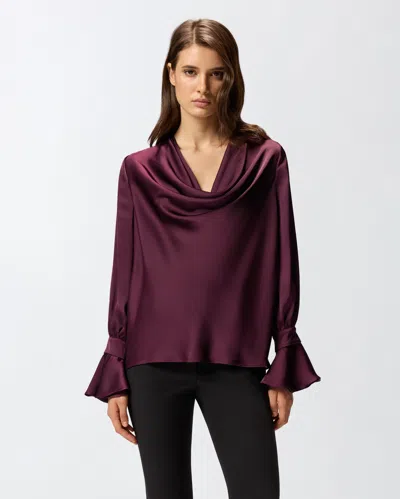 Pinko Filipa Draped-neck Blouse In Purple