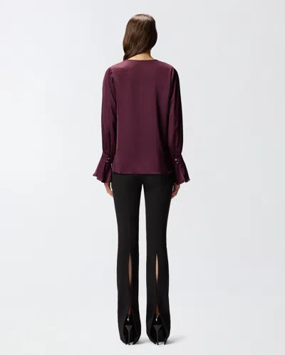 Pinko Filipa Draped-neck Blouse In Purple