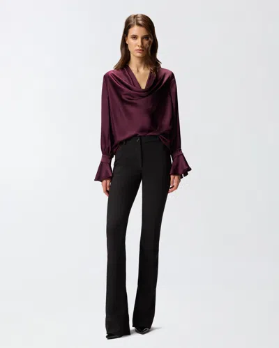 Pinko Filipa Draped-neck Blouse In Purple