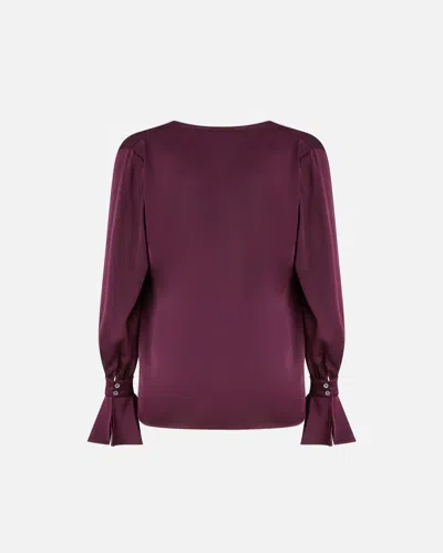 Pinko Filipa Draped-neck Blouse In Purple