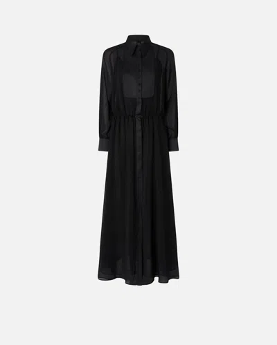 Pinko Robe Longue Semi-transparente In Black