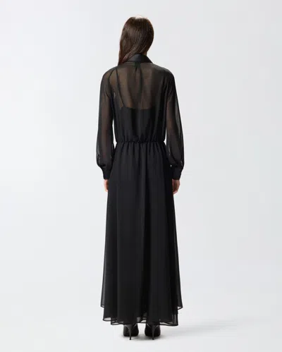 Pinko Robe Longue Semi-transparente In Black
