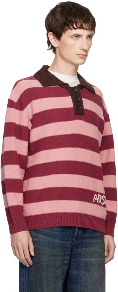 Andersson Bell Pink Loose-fit Stripe Collar Polo In Pink