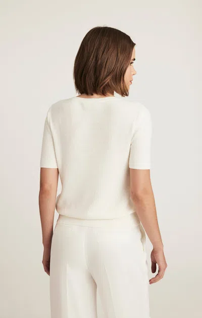 Mavi Edition Short Sleeve Cardigan In Marshmallow In White